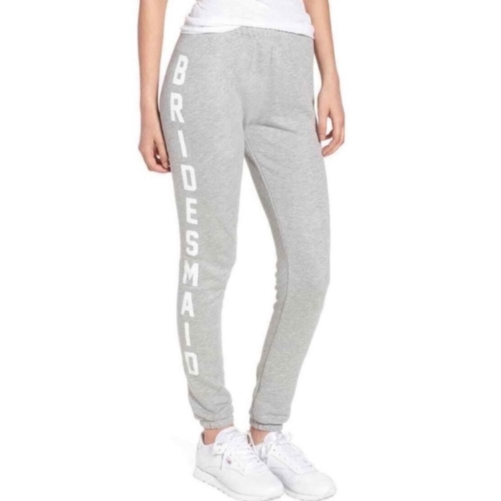 NWT Wildfox "Bridesmaid" XS Gray Joggers - Bridal Party Gift Loungewear